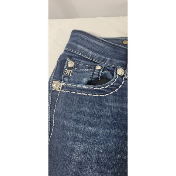 Miss Me Womens Size 26 Straight Leg Embellished Medium Wash 5 Pocket Jeans - Picture 3 of 10